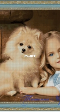 Girl with a spitz by Tatiana Cherkashenina