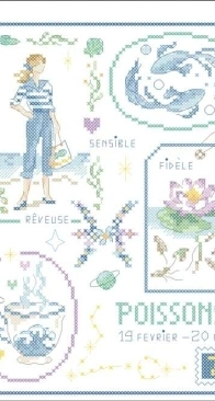 Les Brodeuses Parisiennes – LBP - Collection Signes du Zodiaque : Poissons XSD + PCS