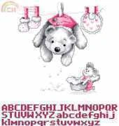 Vervaco 70.230 - Bear Laundry Birth Sampler PCS