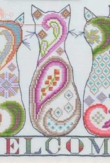 Paisley Cat Welcome by MarNic Designs