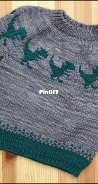 Dancing T-Rex sweater by Natalie V