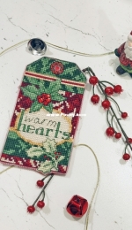 Christmas toys on a plastic canvas