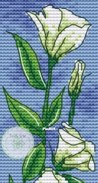 White Eustomas Bookmark by Elena Petrova