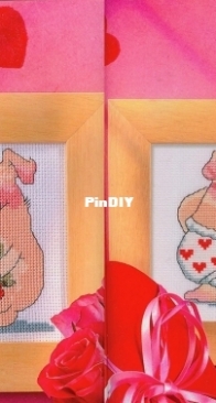 Valentine Pigs by Margaret Sherry from Quick & Easy Cross Stitch 123 PCS + XSD