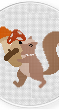 Daily Cross Stitch - Squirrel Autumn Haul