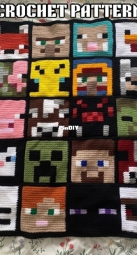 Cosy Bear Crochet - Eve Simpson - Minecraft Heads Blanket