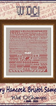 WDC Needlework Design - Maria Hancock Bristol Sampler