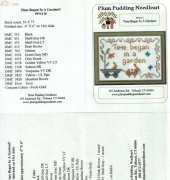 Plum Pudding Needleart  PPN116  Time Began In A Garden