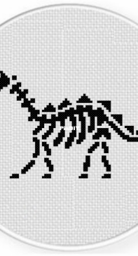 Daily Cross Stitch - Stegosaurus Skeleton
