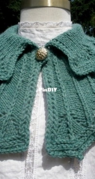 Collared Knitted Capelet by Rebecca Harmon
