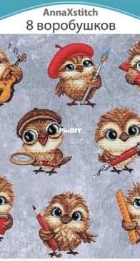 AnnaXstitch - 0751 Sparrows #8 by Anna Nolfina SAGA