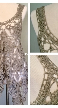 Kristen Stein - Lace Crochet Motif Handkerchief Hem Fairy Tank Top