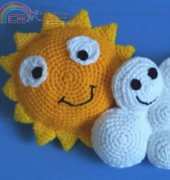 Partly Cloudy: Crochet Pillows for Kids" from Oomanoot - Rina Artstain