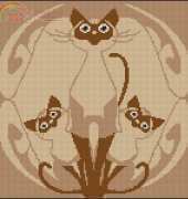 Cat with Kittens - Sepia