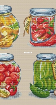 AnnaXStitch - 0654 - 4 Jars by Anna Nolfina