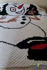 Crochet Couch - Kim Latshaw - Snowman Afghan