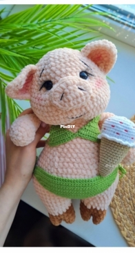 Teddy_knitted - Daria Kiseleva - Дарья Киселева - Pig - Хрюша - Russian