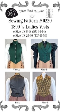 Black Snail Patterns - Edwardian Ladies Vests - EU 34-56