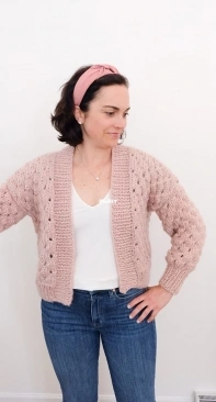 Everyday Eyelet Cardigan by Ashley Lillis -Free
