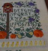 Four Seasons "Fall" drawn thread sampler - JCS Magazine