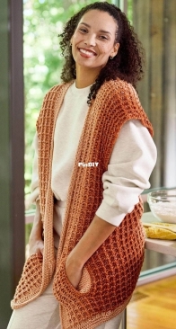 Premier Yarns - Mommy Loves Yarn - Liz Salazar – Copper Kettle Vest – Free