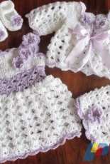 Paintcrochet - Tünde Andree - Elegant set in white - lilac