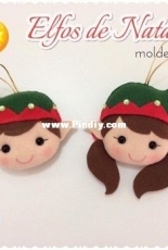 Maria Agulha - Elfos de Natal - Christmas Elves - Felt - Portuguese - Free