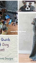 MJs Off the Hook Designs - Michelle Moore - Bulky and Quick Hooded Dog Blanket