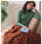 Coats & Clark WR2040 Autumn Beauty Throw by Martha Brooks Stein