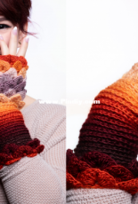 Furls Crochet - Lianka Azulay - Crocodile Stitch Fingerless Gloves - Free