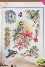 Blue Tits Sampler by Collette Rushton from The World of Cross Stitching TWOCS 146 XSD