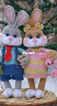 Bobrik toys - Natalia Bober - Rabbits, bugs and bunny-toy - Russian