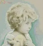 Little Boy with a Dog 8238 from Hafty Polskie Igla Malowane 4 2012 XSD