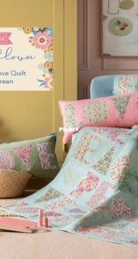 Tilda - Wallflower - Peace and Love Quilt - Red/Green