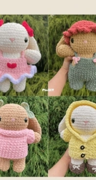 The Stitch Studio Ca - Steffie - Bunny Plushie and Accessories