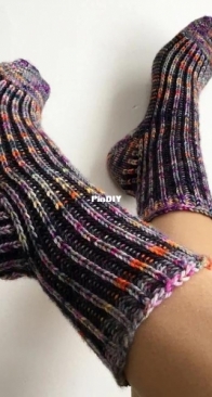 K Toe Up Brioche Socks by Lavanya Patricella