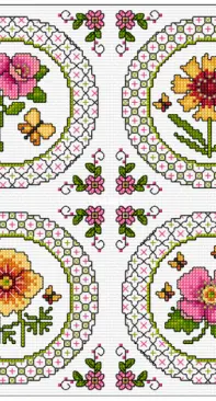 Blackwork With Summer Flowers by Lesley Teare