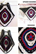 Spider Mambo Designs - Laurie Kahn - R. I. P. Skull Triangle Scarf Style Vest or Shawl