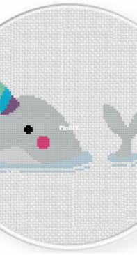 Daily Cross Stitch - Colorful Narwhal