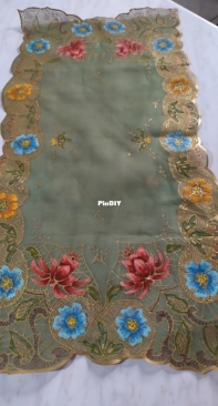 Hand painted organza