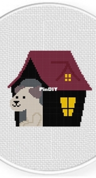 Daily Cross Stitch - Haunted Dog House