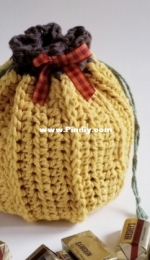 Crochet spot - Amy Yarbrough -  Rustic Pumpkin Favor Bag - Free