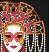 Cross Stitch Designs Rinna - Masks of Mardi Gras - Red