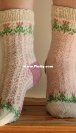 Thistles in the Woods Socks by Anna Lange-Free