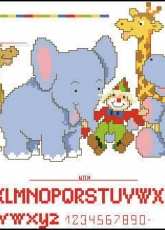 Vervaco 70.787 - Circus Animals Birth Sampler XSD