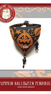Durene Jones Cross Stitch DJXS2423 Pumpkin Halloween Pendibule