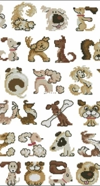 Letter Library - Dogs by Maria Diaz from Cross Stitcher 306 PCS + XSD
