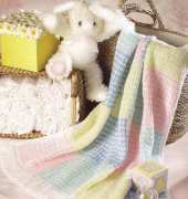 Gingham Blocks Crib Afghan by Carolyn Pfeifer -Free