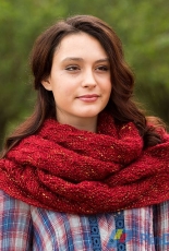 Red Heart-LW5289-Garter and Lace Cowl by Jodi Lewanda -Free