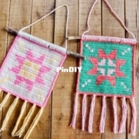 Gek op Haken - Vrolijk Haakmeisje - Jantine Flach - Wall Hanging Shining Star - Wandhanger Stralende Ster - Dutch